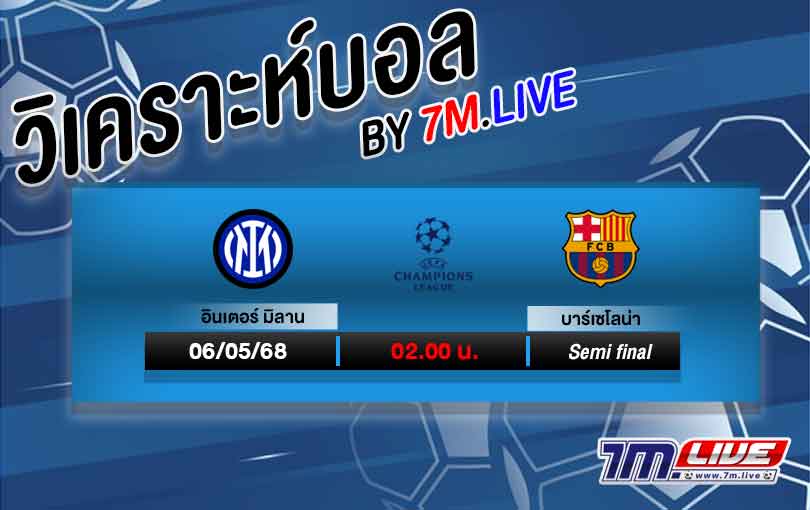 วิเคราะห์บอล ยูฟ่า แชมเปี้ยนส์ลีก อินเตอร์ มิลาน VS บาร์เซโลน่า